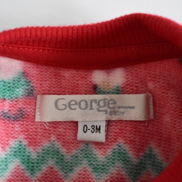 George Candy Cane Heart Gnomes Sweater 0-3 Months - Picture 5 of 5